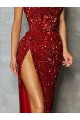 Shop Strapless Sleeveless Long Floor Length Velvet Sequin Prom Dress High Side Slit Ottawa