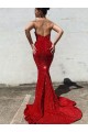 Shop Mermaid Sweetheart Sleeveless Long Court Train Velvet Sequin Prom Dress Ottawa