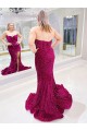 Shop Long Sweetheart Sleeveless Sweep Train Velvet Sequin Prom Dress with Slit Ottawa