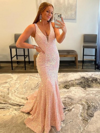 Shop Deep V-Neck Sleeveless Long Low Back Velvet Sequin Prom Dress Ottawa