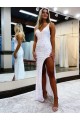 Shop Sleeveless V-Neck Long Floor Length Velvet Sequin Prom Dress with Slit Ottawa