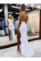Shop Sleeveless V-Neck Long Floor Length Velvet Sequin Prom Dress with Slit Ottawa