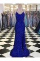 Shop V-Neck Sleeveless Long Velvet Sequin Prom Dress Ottawa