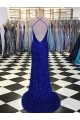 Shop V-Neck Sleeveless Long Velvet Sequin Prom Dress Ottawa