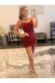Shop Spaghetti Straps Criss Cross Back Sleeveless Short Velvet Sequin Prom Dress Ottawa