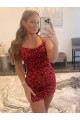 Shop Spaghetti Straps Criss Cross Back Sleeveless Short Velvet Sequin Prom Dress Ottawa