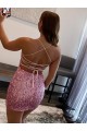 Shop Spaghetti Straps Sleeveless Short Velvet Sequin Prom Dress Ottawa