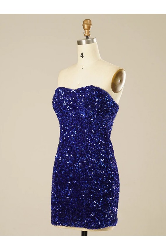 Shop Short Sweetheart Velvet Sequin Prom Dress Ottawa