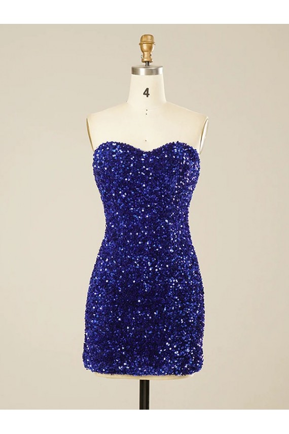 Shop Short Sweetheart Velvet Sequin Prom Dress Ottawa