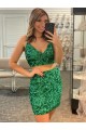 Shop V-Neck Sleeveless Short Velvet Sequin Prom Cocktail Dress Ottawa