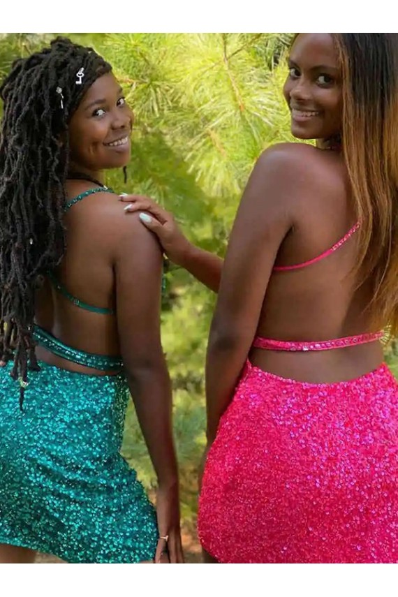 Shop V-Neck Sleeveless Short Velvet Sequin Cocktail Dress Ottawa