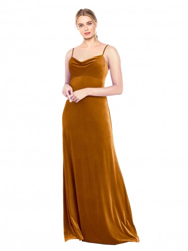 Shop Long Velvet Cowl Neck Slip Bridesmaid Dress / Prom Dress Ottawa