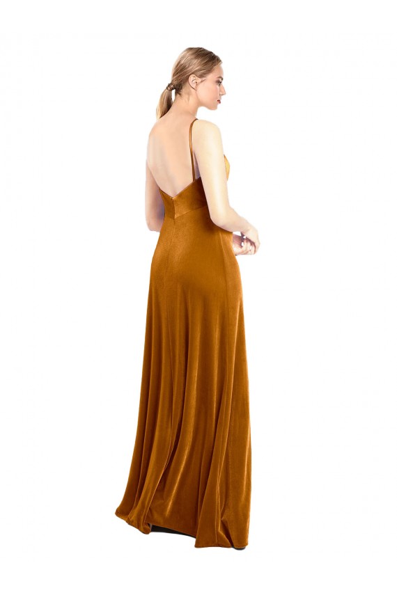 Shop Long Velvet Cowl Neck Slip Bridesmaid Dress / Prom Dress Ottawa