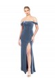 Shop Draped Sleeves Wide Scoop Neck Off the Shoulder Velvet Bridesmaid Dress / Prom Dress Ottawa