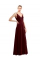 Shop Faux Wrap V-Neck Sleek Long Formal Velvet Bridesmaid Dress / Prom Dress Ottawa