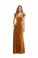 Shop Cap Sleeve Faux Wrap Formal Velvet Maxi Bridesmaid Dress / Prom Dress with Pockets Ottawa