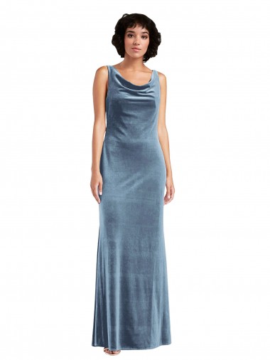 Shop Floor Length Cowl Neck Long Stretch Velvet Maxi Bridesmaid Dress / Prom Dress Ottawa