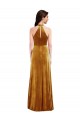 Shop High-Neck Halter Velvet Maxi Bridesmaid Dress / Prom Dress with Front Slit Ottawa