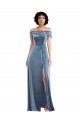 Shop Draped Cuff Off the Shoulder Velvet Maxi Bridesmaid Dress / Prom Dress with Pockets Ottawa