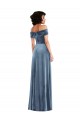 Shop Draped Cuff Off the Shoulder Velvet Maxi Bridesmaid Dress / Prom Dress with Pockets Ottawa