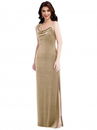 Shop Asymmetrical One Shoulder Formal Velvet Maxi Slip Bridesmaid Dress / Prom Dress Ottawa