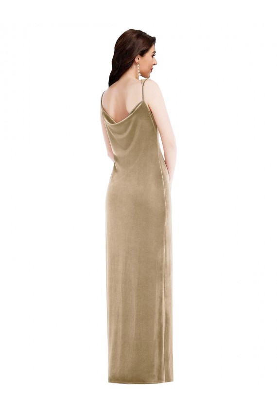 Shop Asymmetrical One Shoulder Formal Velvet Maxi Slip Bridesmaid Dress / Prom Dress Ottawa