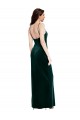 Shop Straight Neckline Spaghetti Straps Long Velvet Bridesmaid Dress / Prom Dress with High Side Slit Ottawa
