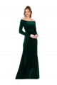 Shop Off the Shoulder Long Sleeves Formal Stretch Velvet Bridesmaid Dress / Prom Dress Ottawa