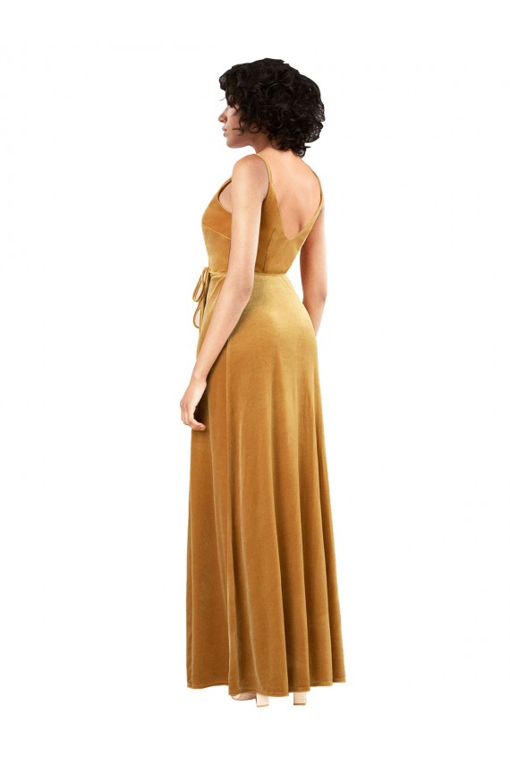 Shop Romantic Velvet Floor Length Formal Bridesmaid Dress / Prom Dress with Wrap Detail Ottawa