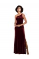 Shop Formal One Shoulder Floor-Length Velvet Bridesmaid Dress / Prom Dress Ottawa