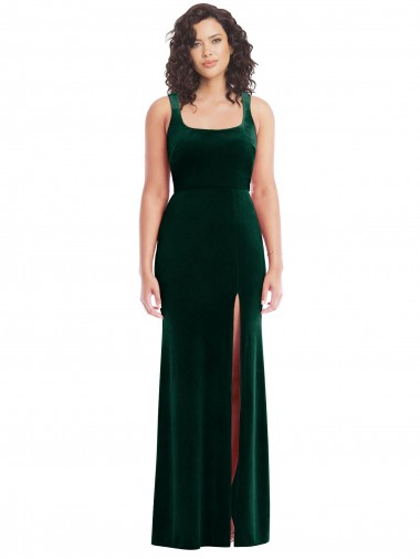Shop Square Neck Long Velvet Maxi Bridesmaid Dress / Prom Dress Ottawa