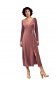 Shop Long Sleeve Velvet Faux Wrap Midi Length Bridesmaid Dress / Prom Dress Ottawa